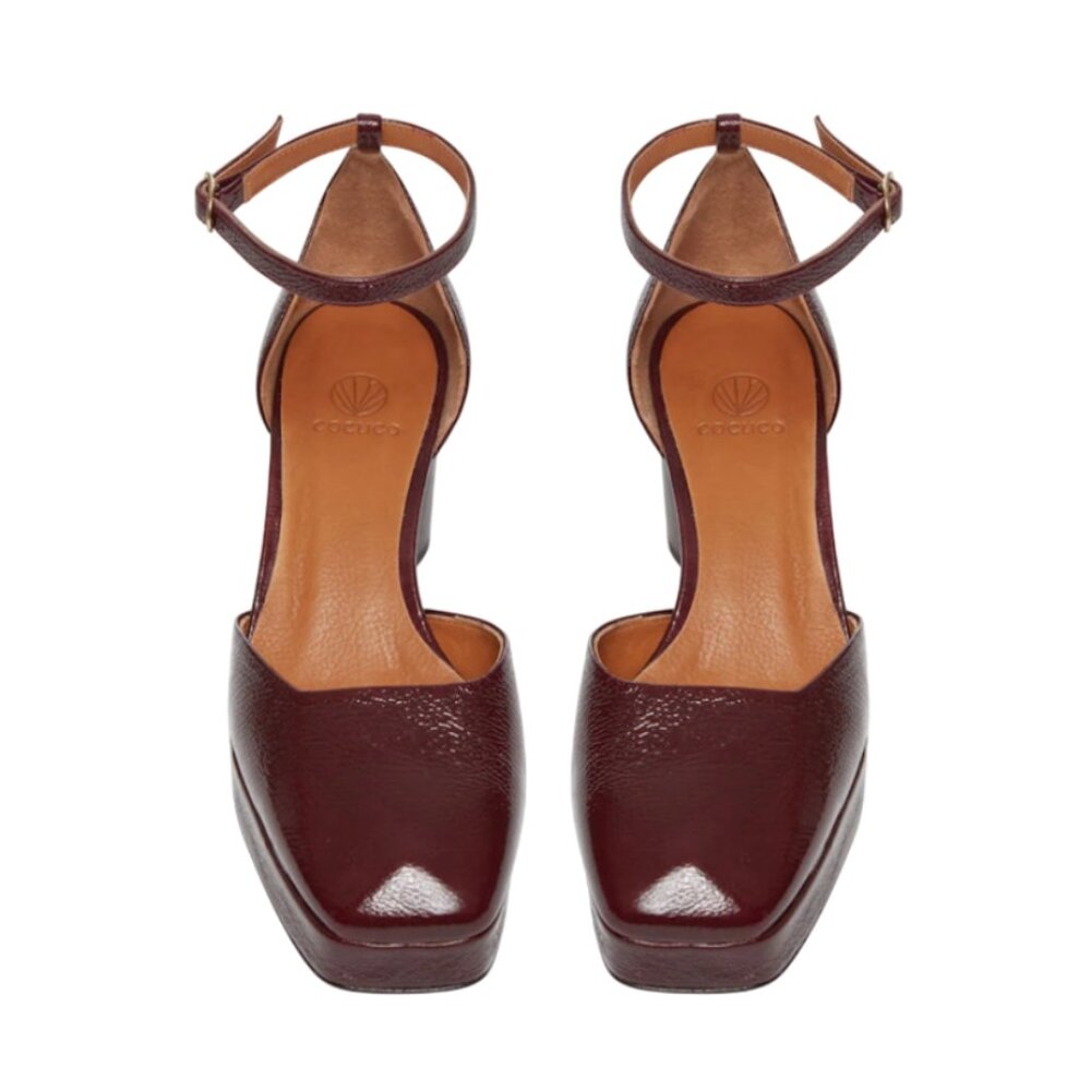 Coclico Tower Crinkled Patent Burgandy